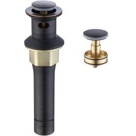 Pop-Up Drain Stainless Steel With Overflow Anti-Clogging For Vessel Sink Lavatory Vanity Sink Drain With Strainer Basket, Oil Rubbed Bronze (Option: 1)